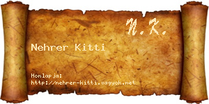 Nehrer Kitti névjegykártya